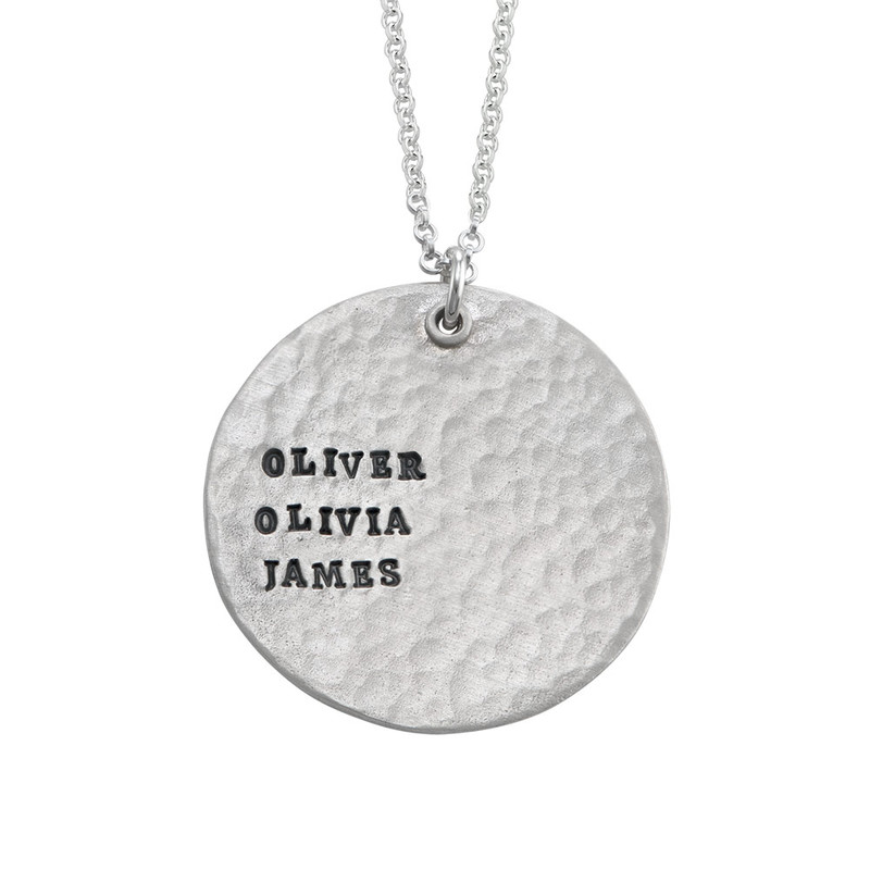 Stamped Disc Sterling Silver Necklace