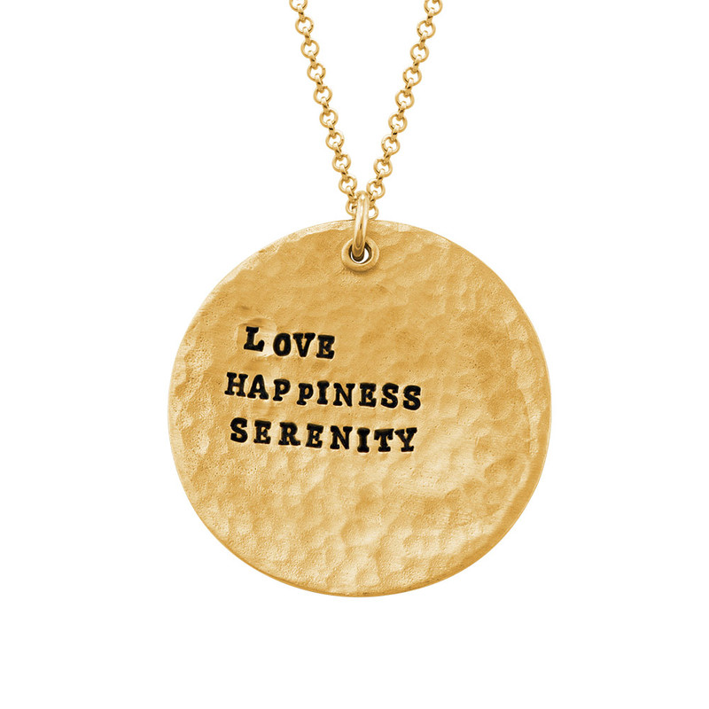 Stamped Disc Gold Plated Necklace