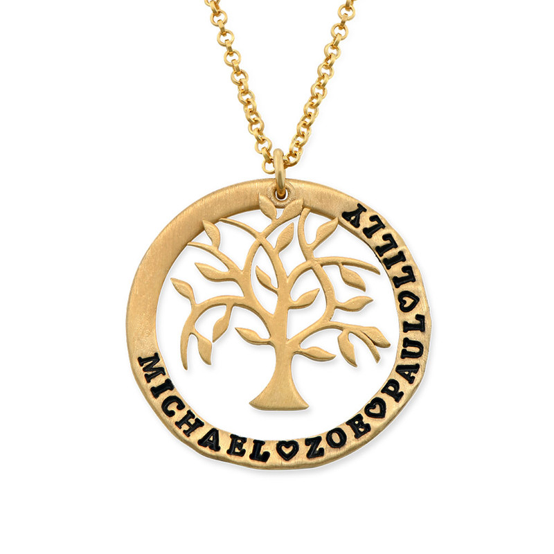 Tree Of Life Circle Gold Plated Necklace