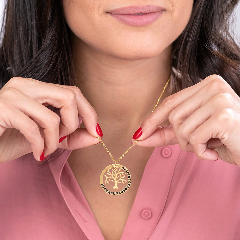 Tree Of Life Circle Gold Plated Necklace - 3
