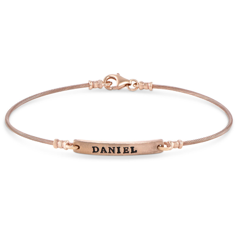 Stackable Wire Bar Bracelet in Rose Gold Plating - 1 product photo
