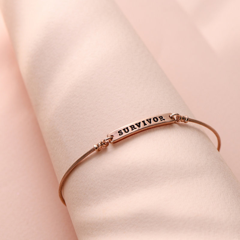 Stackable Wire Bar Bracelet in Rose Gold Plating - 2 product photo
