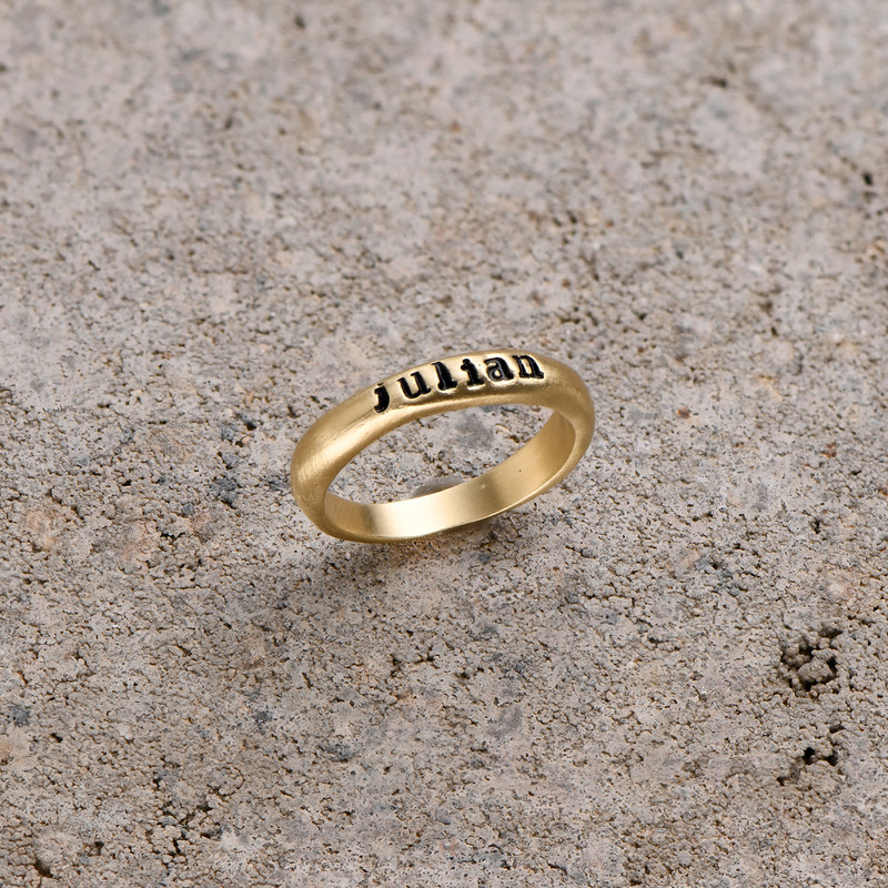 Eternity Stackable 10K Gold Stamped Ring - 4