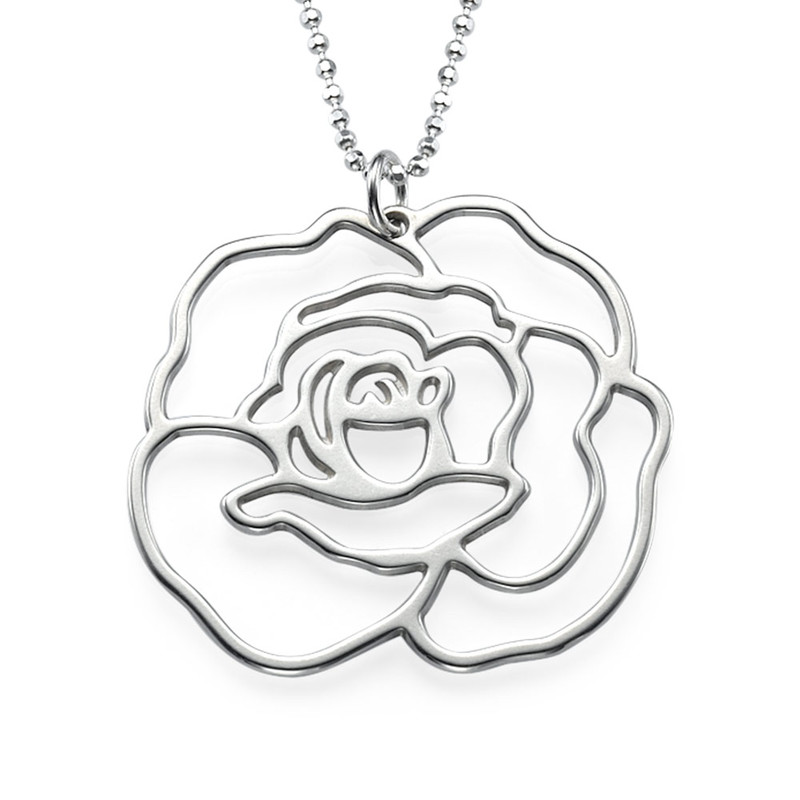 Rose pendant Sterling Silver Necklace