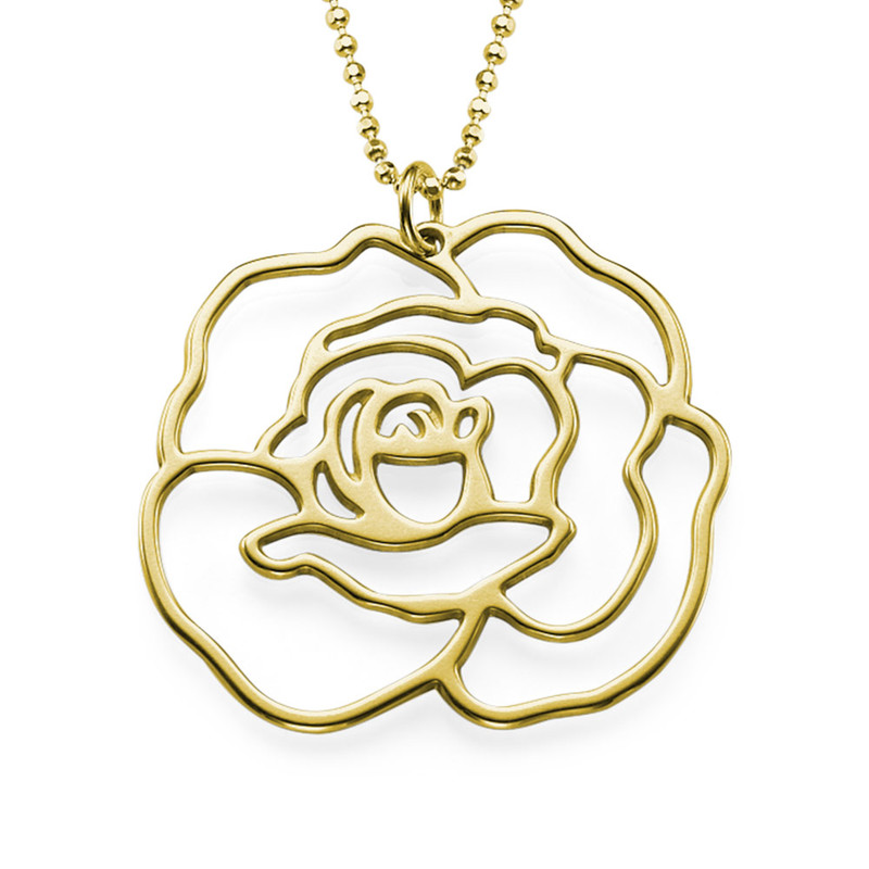 Rose pendant Gold Plated Necklace product photo
