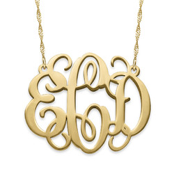 14K Gold Monogram Necklace product photo