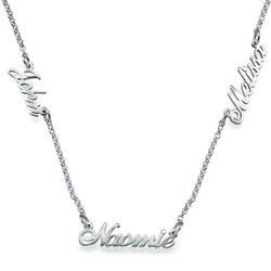 Multiple Name Necklace in Silver product photo
