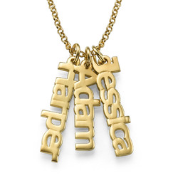 Multiple Vertical Name Necklace in Gold Plating product photo