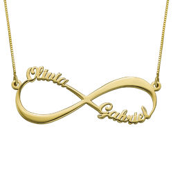 14K Gold Personalized Infinity Necklace product photo
