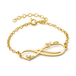 Personalized Infinity Symbol Bracelet in 14K Yellow Gold product photo