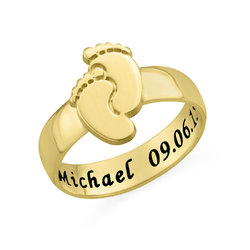 Baby Feet Ring in Gold Plating product photo