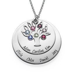 Personalized Tree of Life Necklace with Birthstones product photo