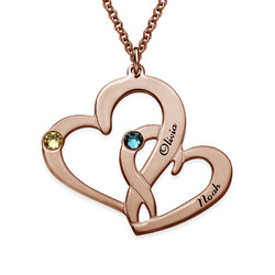Rose Gold Plated Heart in Heart Necklace product photo