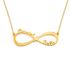 Infinity Name Necklace With Diamonds - Gold Plated product photo