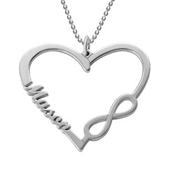 Personalized Heart Infinity Necklace product photo
