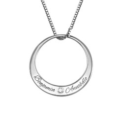Circle Of Love Necklace in Sterling Silver with Diamonds product photo