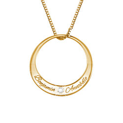Circle Gold Plated Necklace with Diamond product photo
