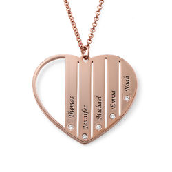 Heart Shaped Diamond Necklace in Rose Gold Plating product photo