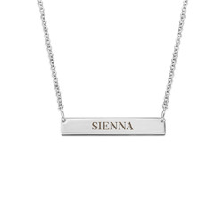 Tiny Engraved Bar Necklace for Kids in Silver product photo
