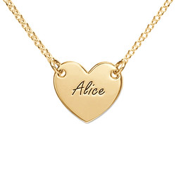 Personalized Girl's Heart Necklace in 18K Gold Plating product photo