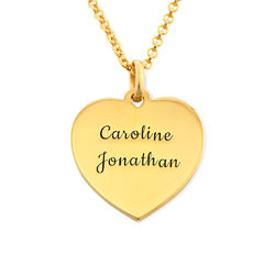 Engraved Heart Necklace In 18k Gold Vermeil product photo