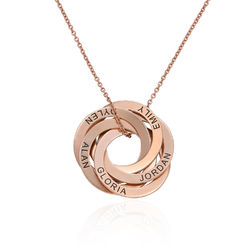5 Russian Rings Necklace - Rose Gold Plating product photo
