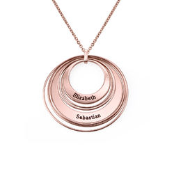 Engraved Two Ring Necklace in 18K Rose Gold Plating product photo