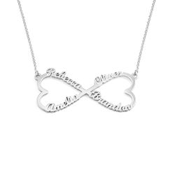 Sterling Silver Infinity 4 Names Necklace product photo