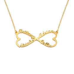 18k Gold Plated Infinity 4 Names Necklace product photo