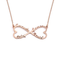 18k Rose Gold Plated Infinity 4 Names Necklace product photo