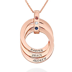Birthstone Ring Necklace in Rose Gold Plating product photo