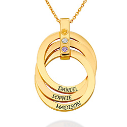 Birthstone Ring Necklace in Gold Vermeil product photo