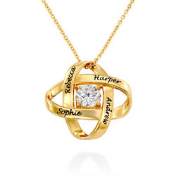 Engraved Eternal Necklace with Cubic Zirconia in Gold Plating product photo