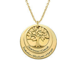 Multiple Disc Family Tree Necklace in Gold Plating product photo