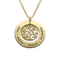 Cut Out Family Tree Necklace in Gold Plating product photo