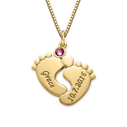 Baby Feet Necklace in Gold Plating product photo