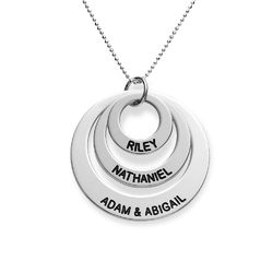 Triple Circle Family Necklace In 10K White Gold product photo