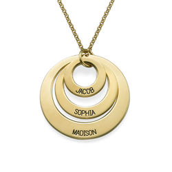 Triple Circle Family Necklace In Gold Vermeil product photo
