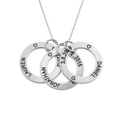 Family Rings Necklace in 10k White Gold product photo