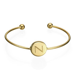 Forever Initial Bangle in Gold Plating product photo