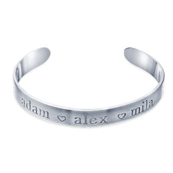 Cuff Bracelet with Engraved Name in Sterling Silver product photo