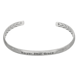 Thin Cuff Bracelet for Men in Silver product photo