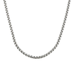 Men's Elongated Box Chain Necklace in Stainless Steel product photo