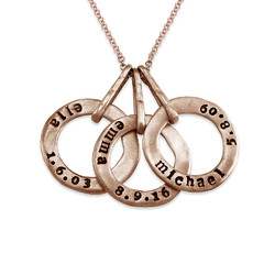 Stamped Personalized Circle Name Necklace for Mom in Rose Gold Plating product photo