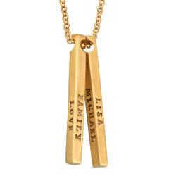 3D Bar Gold Plated Necklace product photo