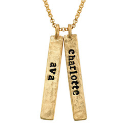 Vertical Bar Gold Plated Necklace product photo