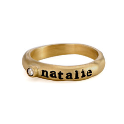 Birthstone Stackable 10k Gold Stamped Ring product photo