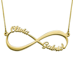 14K Gold Personalized Infinity Necklace