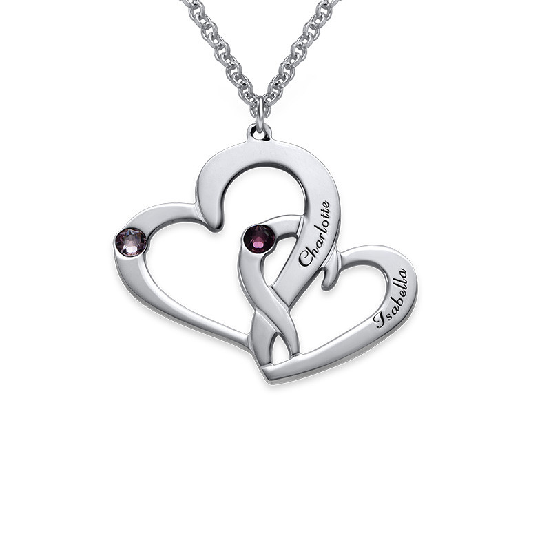 10K White Gold Heart in Heart Necklace.