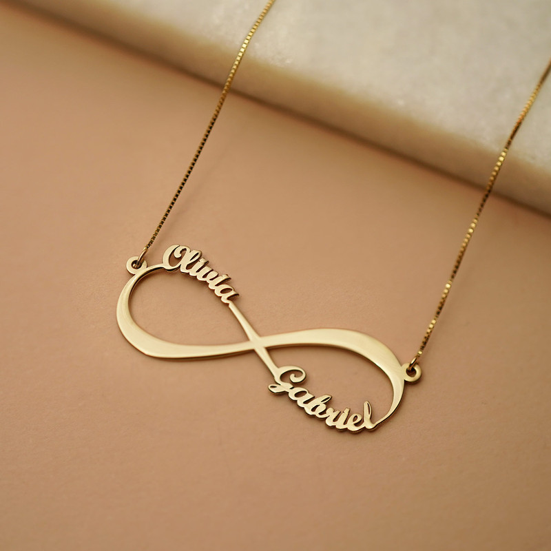14K Gold Personalized Infinity Necklace Forever My